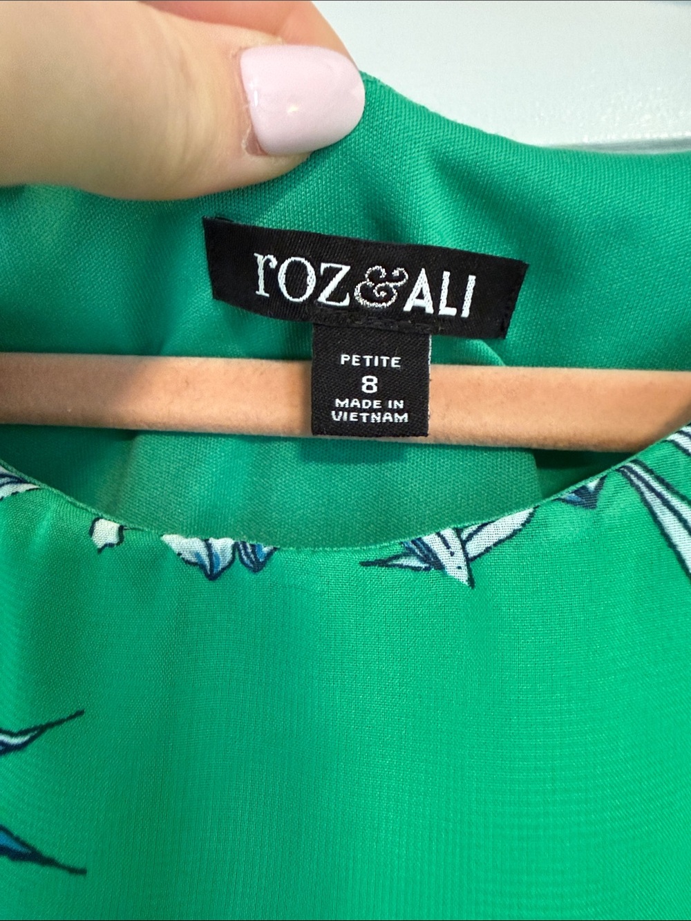 ☀️ Roz & Ali Green Floral High Low Dress - Picture 3 of 5